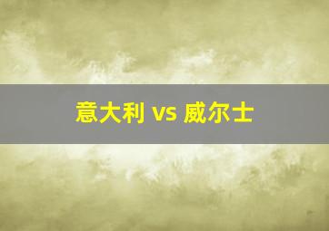 意大利 vs 威尔士